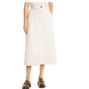 Samsoe Samsoe Brown Rice/ tan Erika midi skirt XL NWT